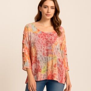 Ethyl Clothing Multicolor Floral Women's Blouse, Size L